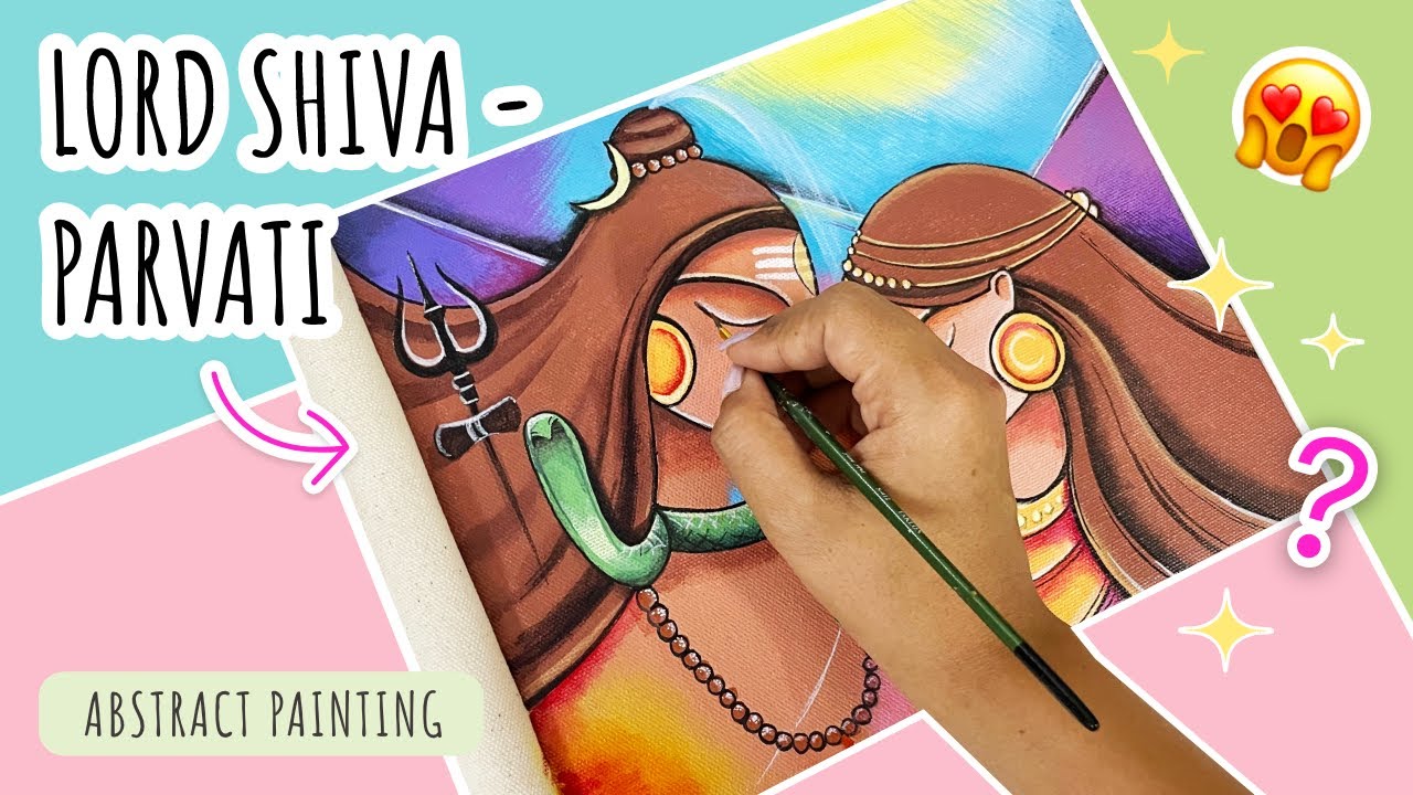 Lord Shiva - Parvati Acrylic Painting for Beginners